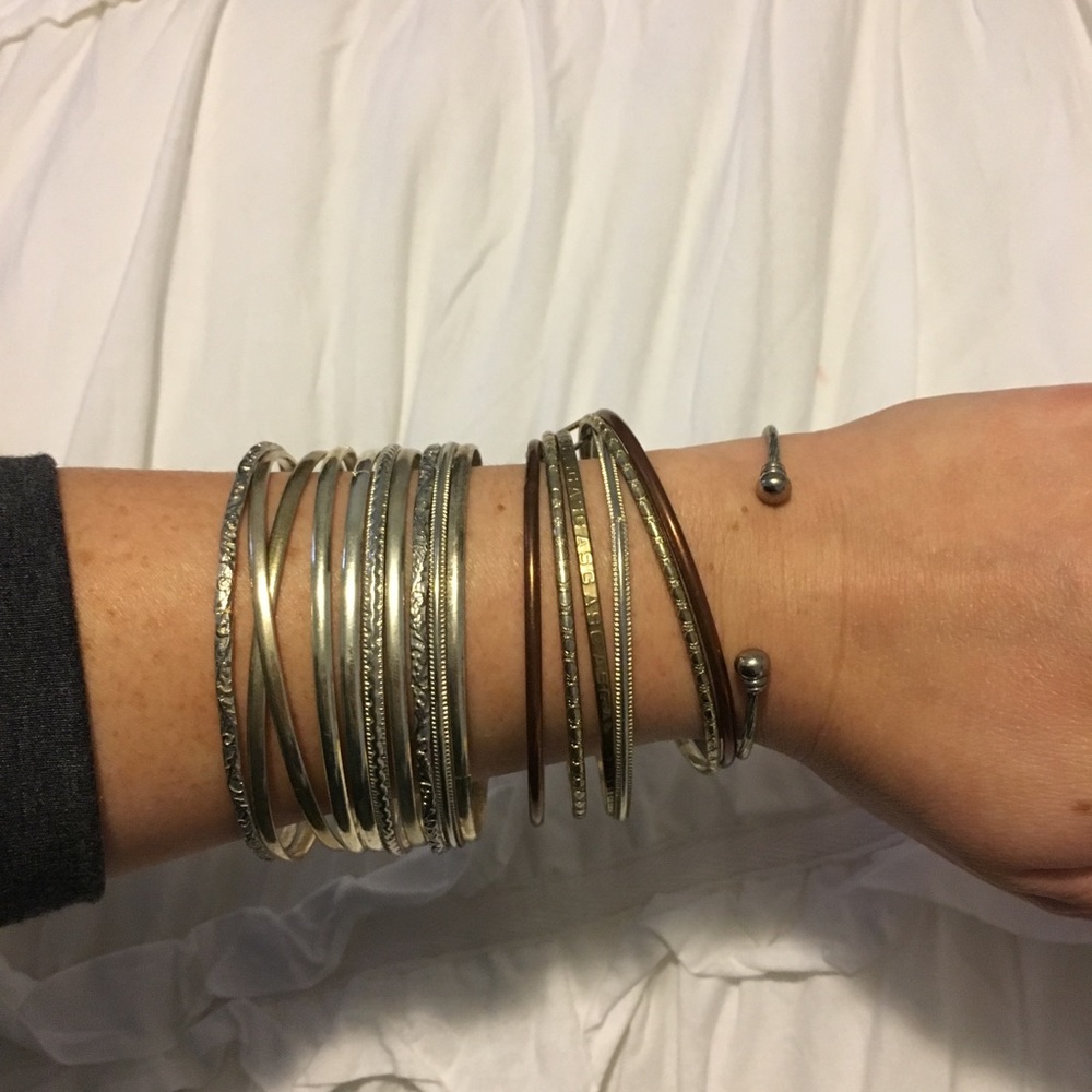 Bronze silver and gold bangles - Picture 2 of 2